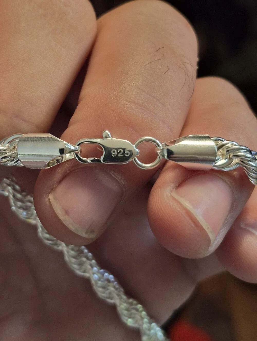 A Necklace Made To Look Like A Real Silver Rope Chain Necklace 6mm 24 Inches
